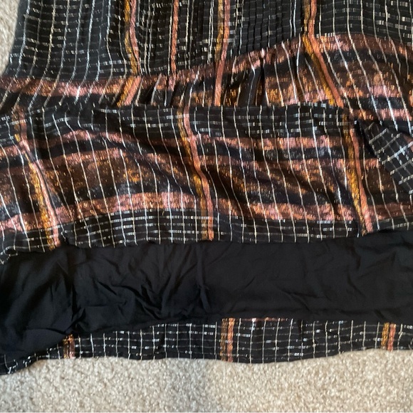FREE PEOPLE Barcelona Metallic Shimmery Plaid Mini Dress Size Medium - Picture 9 of 15